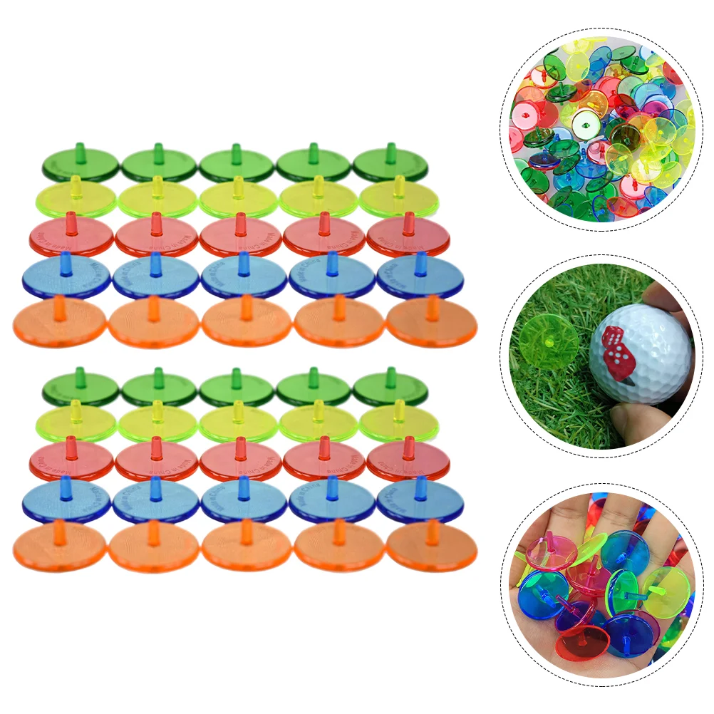 

100 Pcs Round Golf Ball Mark Man Tools Golfs Supplies Plastic Balls Position Markers