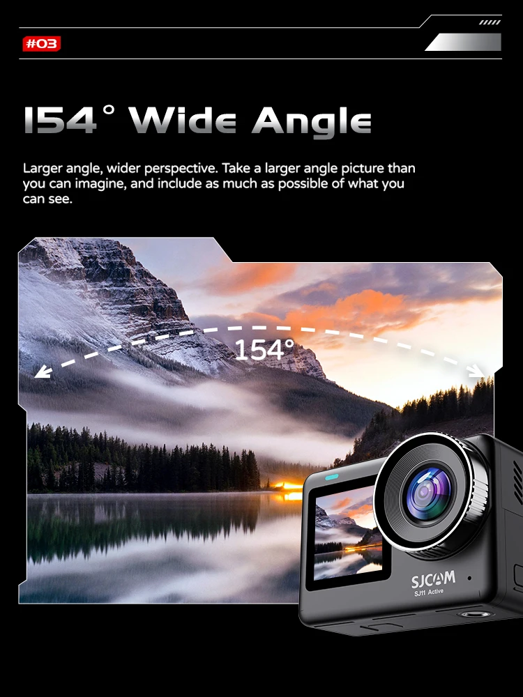 SJCAM SJ11 Active Action Camera Waterproof Anti-Shake Motion Detection Multifunctional 4K Touch Screen Outdoor Sport Video Cam 4