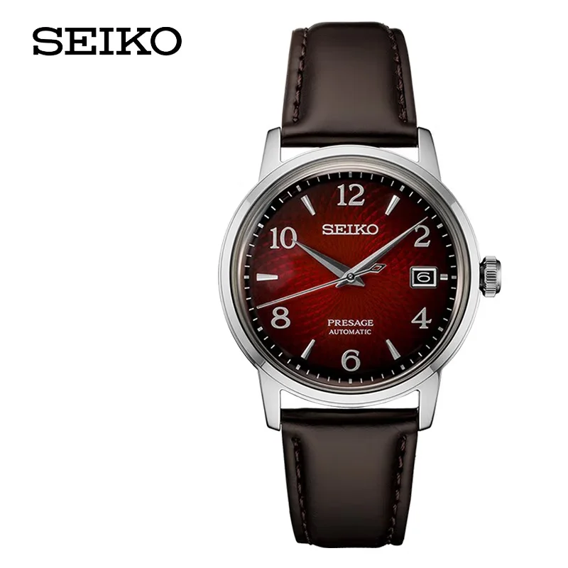 Orologio Da Uomo Con Quadrante Rosso Automatico Seiko Presage