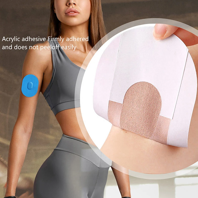 10 Pcs 8cmx 11cm Running Sports Blood Glucose Monitoring Probe Stickers Waterproof and Sweatproof Sensor Adhesive Patches 5