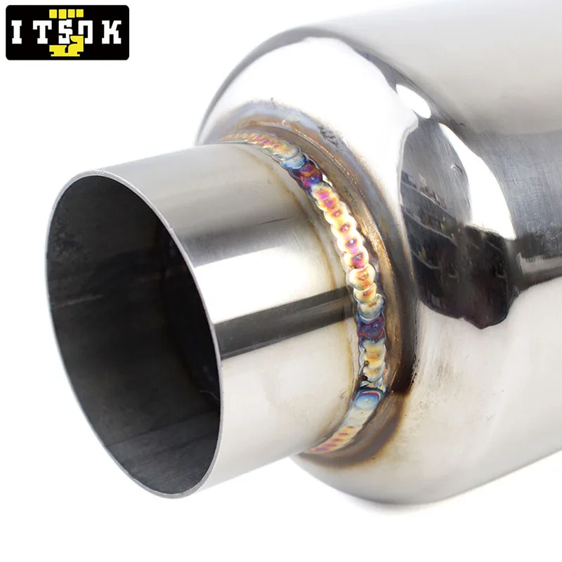 Stainless Steel Car Exhaust Pipe Muffler 51mm 63mm Racing JDM Universal Exhaust Tip Tail Throat Silencer exhaust assembly