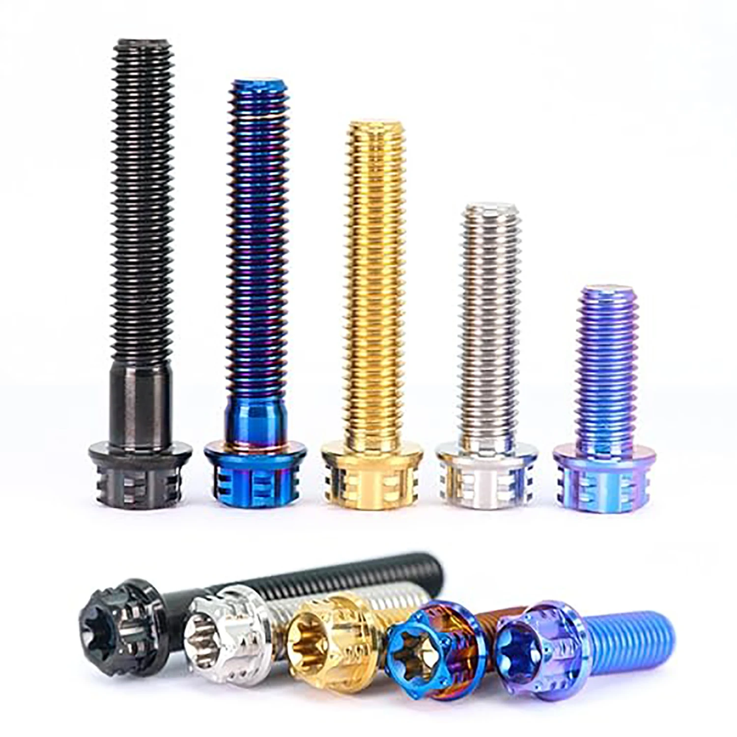 Titanium Ti Bolt M4 M5 M6 M8x10 15 20 25 30 35 40 45 50 55 60 65 70 75 80 85 90mm Flange Torx Head Screw Motorcycle Refitted