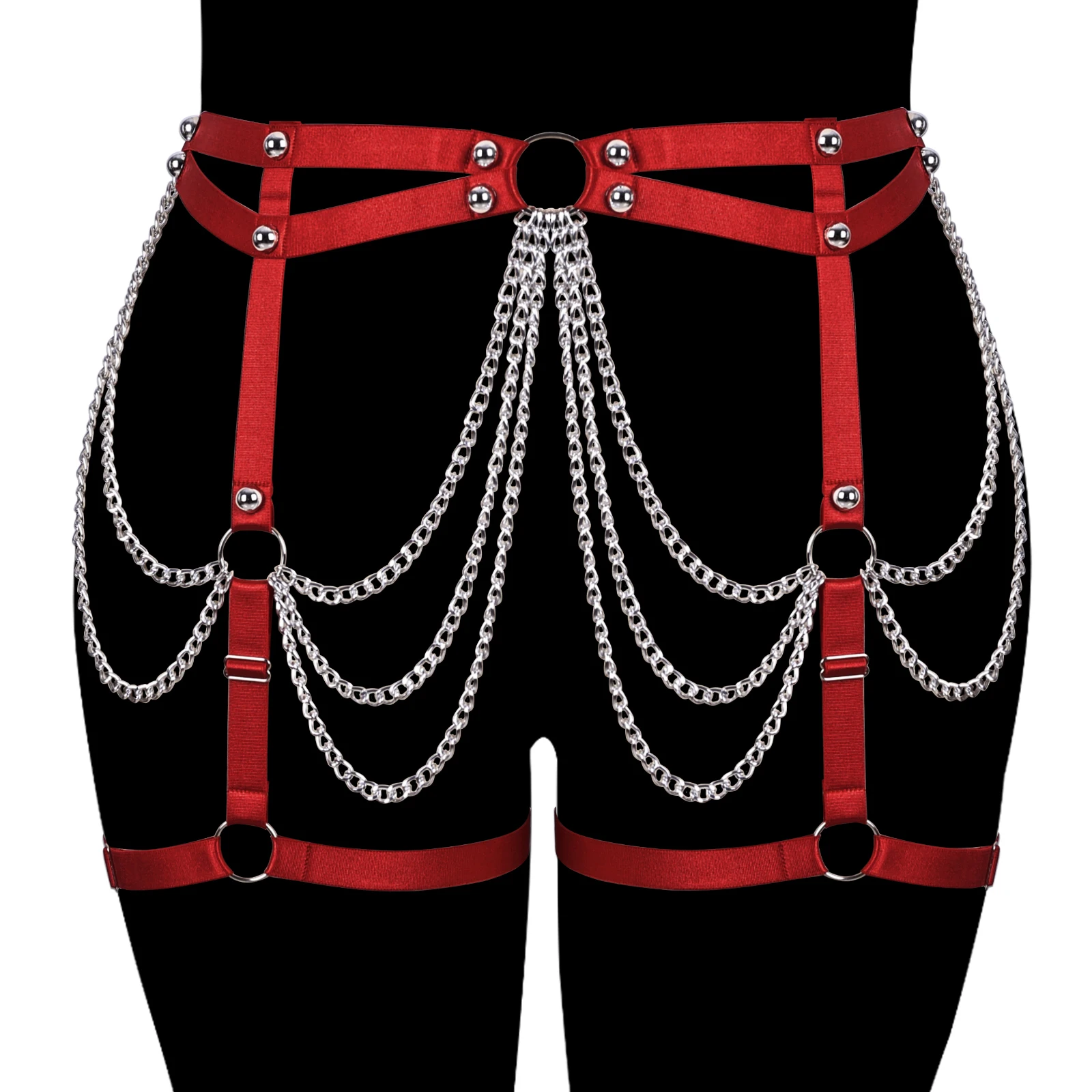 Women Body Chain Garter Belt Body Harness Adjustable Garter Goth