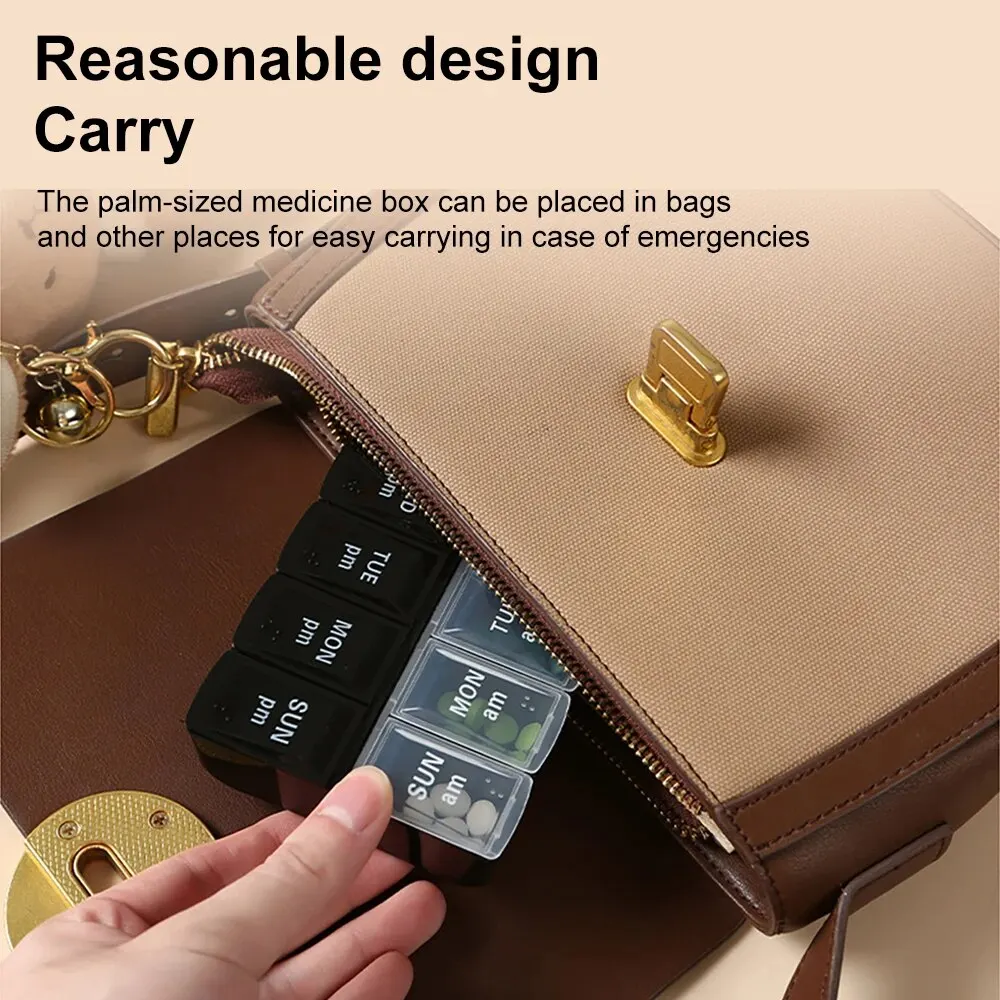 Pill Organizer 14 Grids Pills Container Storage Tablets Vitamins Medicine Fish Oils New Weekly Portable Travel Pill Cases Box 7 Days Organizer