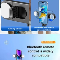 1.8M Long Extended Bluetooth Wireless Selfie Stick Live Broacast Stand Holder Tripod Foldable With Fill Light For Smartphones - Image 5