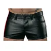 Fashion Men Shorts Solid Color Casual Mens Short PU Leather Pants Spring Summer Men Punk Style Black Shorts for Men 4