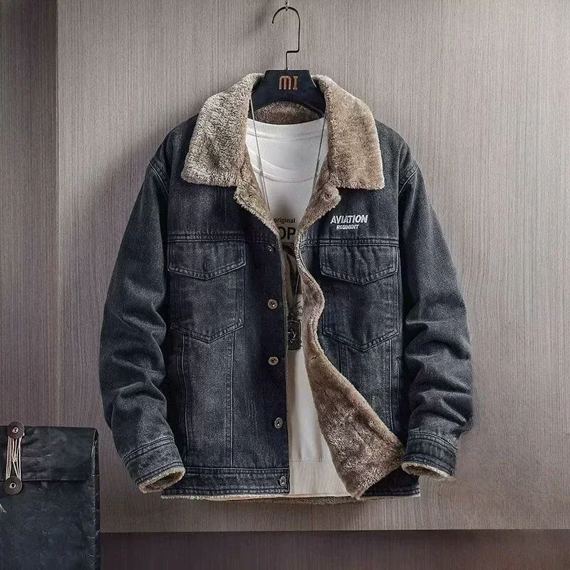 Jaqueta Jeans Masculina Springrain - Forrada Lã Ovelha Inverno