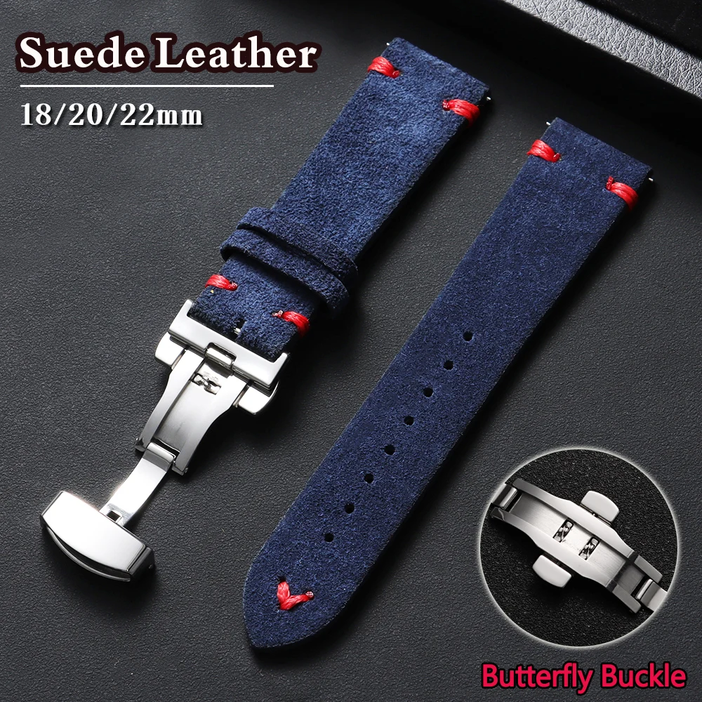 Premium Suede Leather Watch Strap in Multiple Sizes - Universal Fit Bracelet