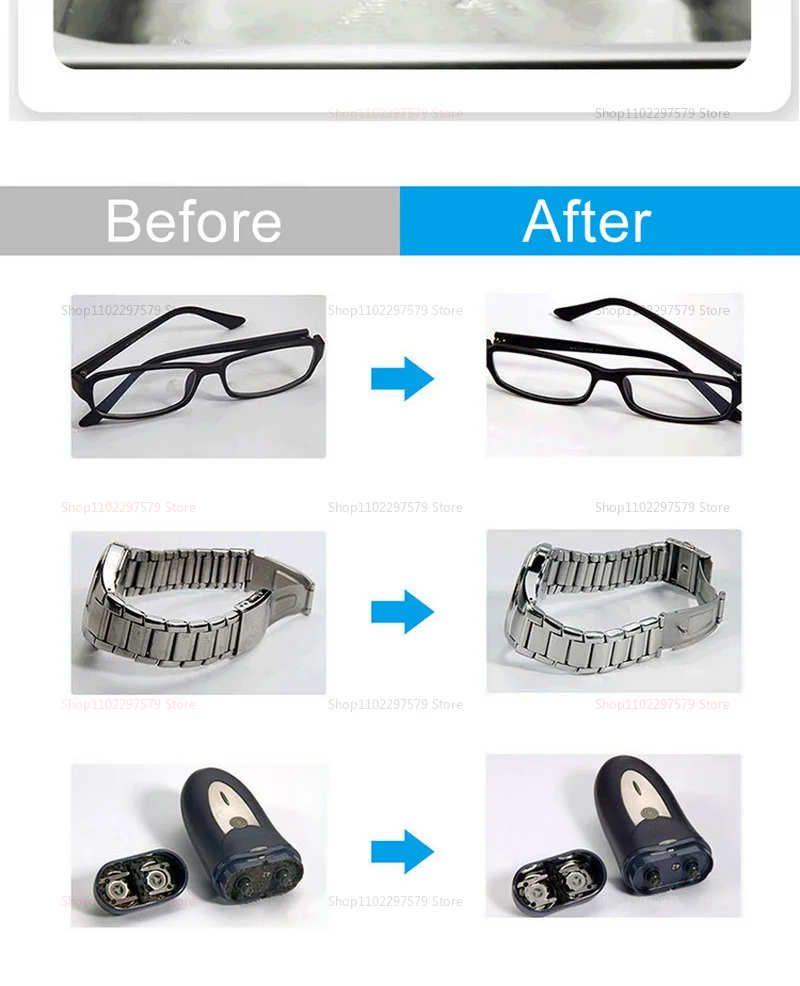 Description Picture 5 of itemUltrasonic Jewelry and Watch Cleaner Machine for Dentures Glasses and Small Items High Frequency Vibration Cleaning for Home