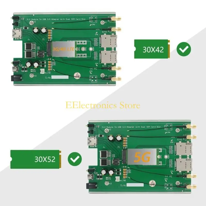 B03C M.2 NGFF 4G 모듈 USB3.0 어댑터(안테나 4개 및 보호 케이스 팬 포함)
