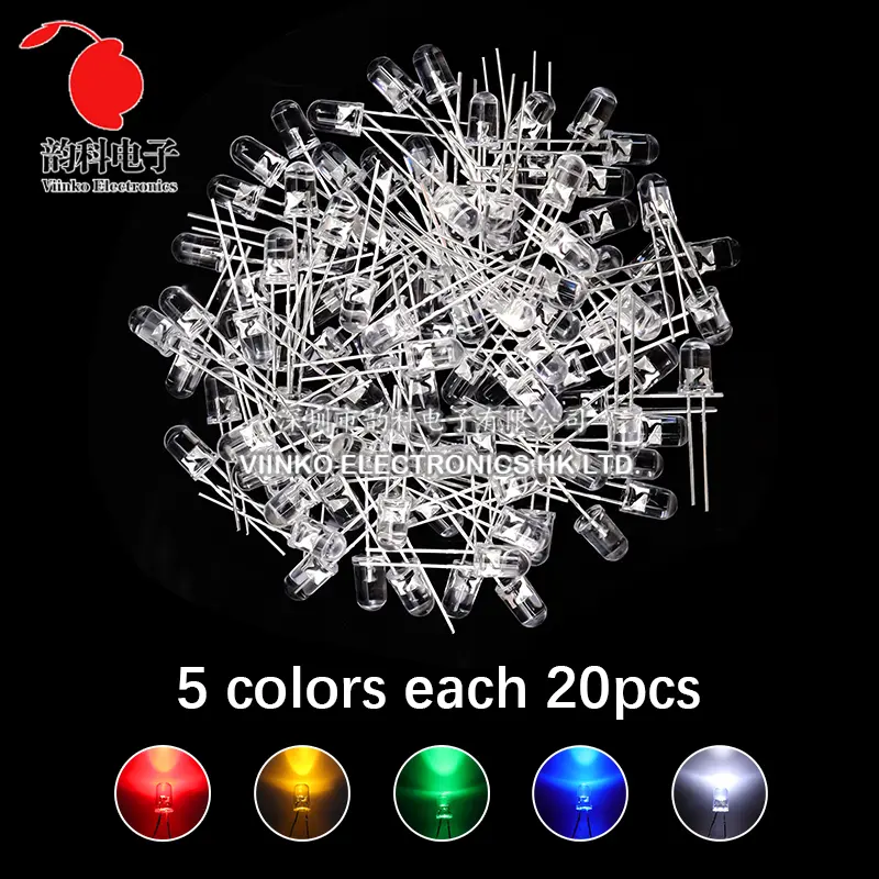 3MM 5MM Light Emitting Diodes Electronics Kit Box F3 F5 LED Diode Assorted Kit White Green Red Blue Yellow Orange - Image 6