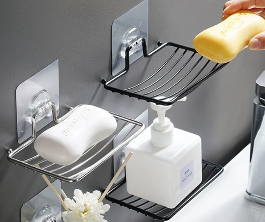 1Pcs Soap Rack Stainless Steel Wall-Mounted Water Drain Holder