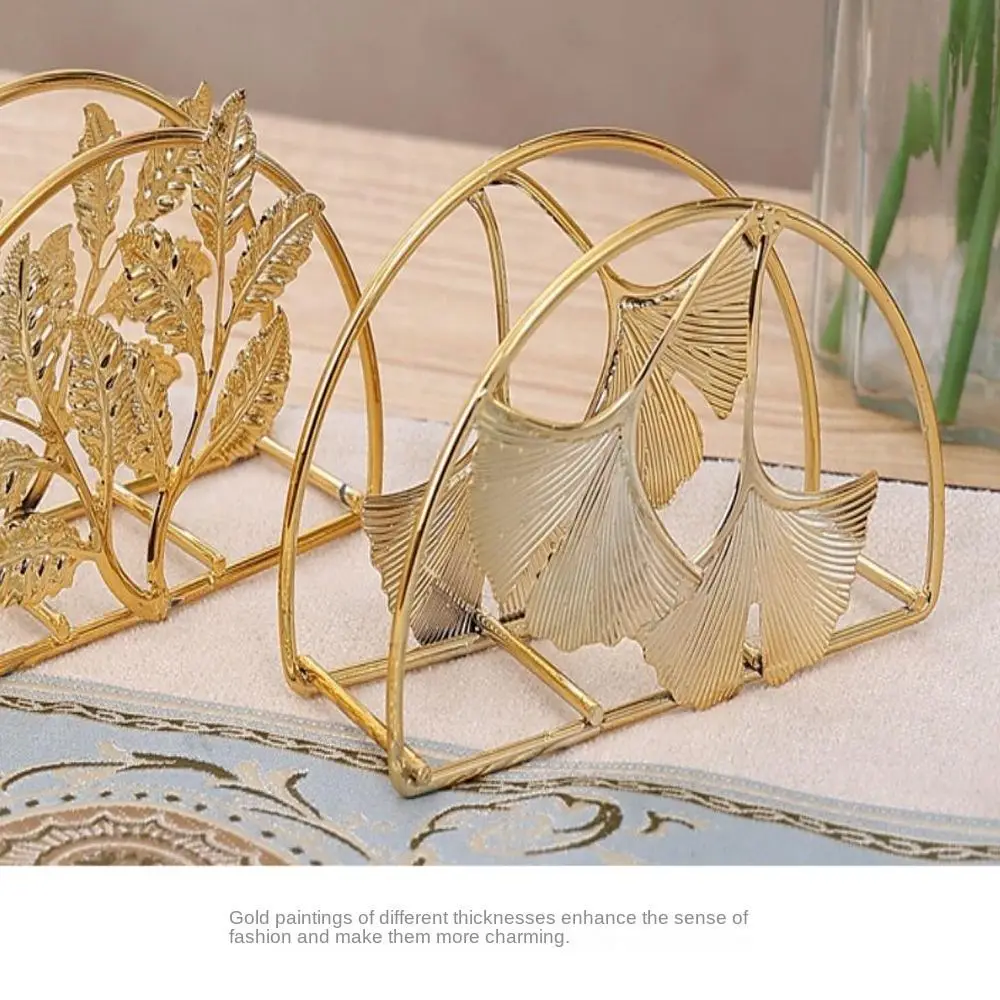 Napkin Dispenser Ginkgo Shape Napkin Holder Iron Standing Napkin Dispenser 4.5*2.75 Inches Paper Holders For Kitchen Countertop Dining Table