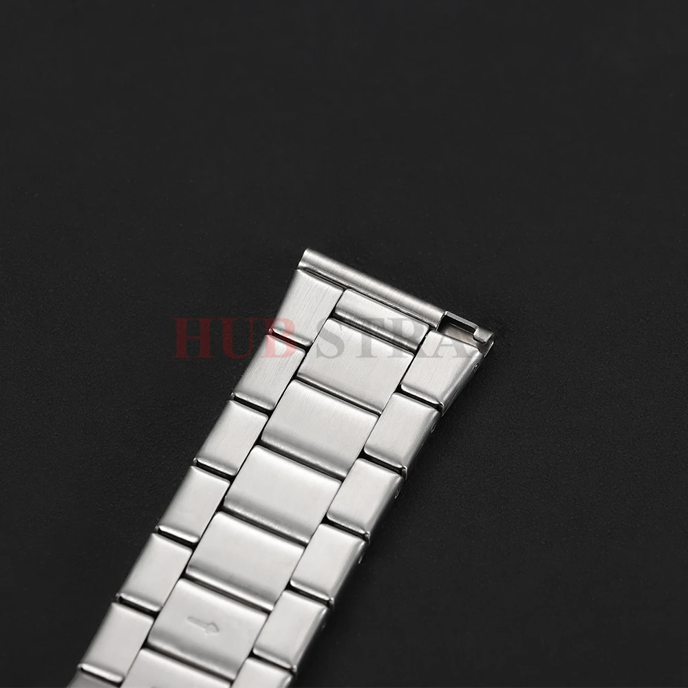 Elegant Solid Matte Stainless Steel Watch Band Bracelet - Universal Wristband Replacement Strap with Tool