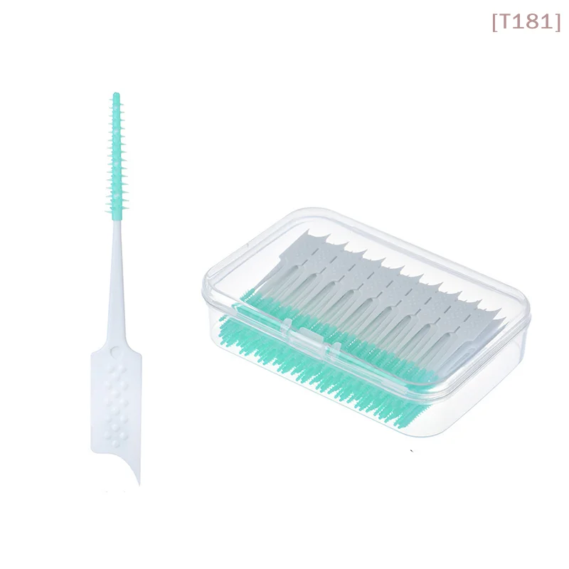 [E] 치간 브러쉬 실리콘 이쑤시개 치실 구강 위생 청소용 부드러운 칫솔모 칫솔..
