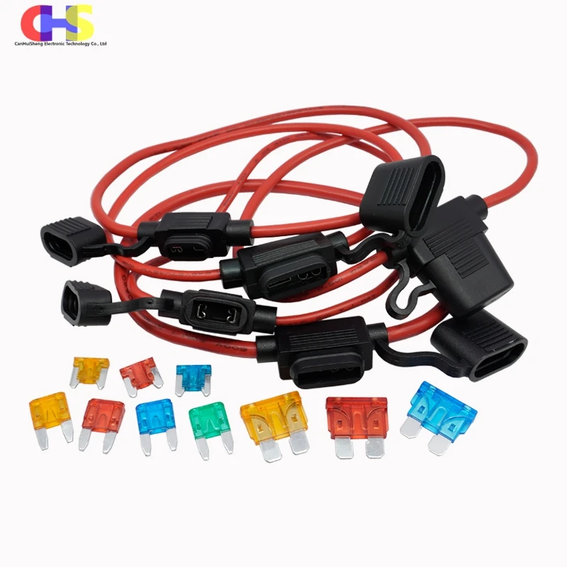 Car Fuse Holder Fuse Holder Fuse Adapter Holder 1pcs With 18/16/14/12/10AWG Wire Cable 32V Mini Small Medium Waterproof Auto Car Fuse Holder 1A 2A3A 5A 7.5A 10A 15A 20A 30A 40A