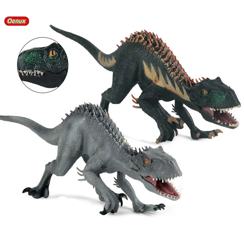 Oenux New Jurassic Indominus Rex Velocraptor Action Figures Bocca Aperta Savage Tyrannosaurus Dinossaur Toy Pvc Animali Modello