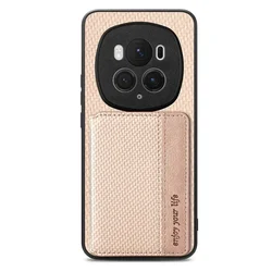 Luxury RFID Blocking Leather Card Back Cover for Honor Magic 6 Lite (Khaki)
