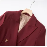 Kate Lapel Long Sleeves Spliced Double Breasted Pant Set 5