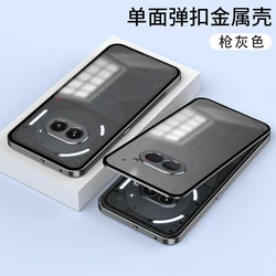 Aluminium Alloy Metal Frame Tempered Glass Protective Case Cover - Nothing Phone 2 (GRAY)