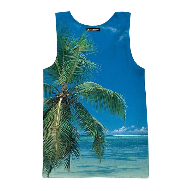 

Summer New Beach Clothes Mens Tank Tops Palm Tree 3d Printed Tank Tops Fashion Kid Vest Women Hawaii Beach Tops Y2k Gym Tanks