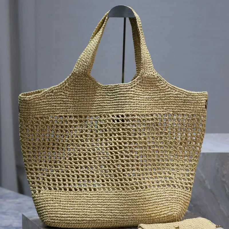 

2024New Summer Raffia Grass Woven Bag For Women Fashion Large Capacity Tote Bags Straw Rattan Handmade Handbag Travel Beach Bags