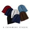 Special Offer Women Wool Cashmere 35% Slouchy Beanie Hat Simple Solid Caps Rolled Hem Warm Sleep Hair Bonnet 2