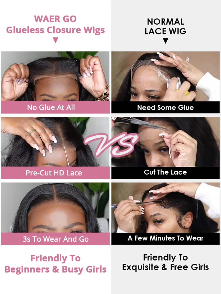 40 46 Inch Bone Straight 7x5 Glueless Wigs Human Hair Ready Wear And Go Pre Cut Lace 100% Human Hair 13x4 No Glue Silky Hair Frontal Wigs For Women 300 High Density Brazilian Preplucked Hairline 3-5 Day Fast Delived 7