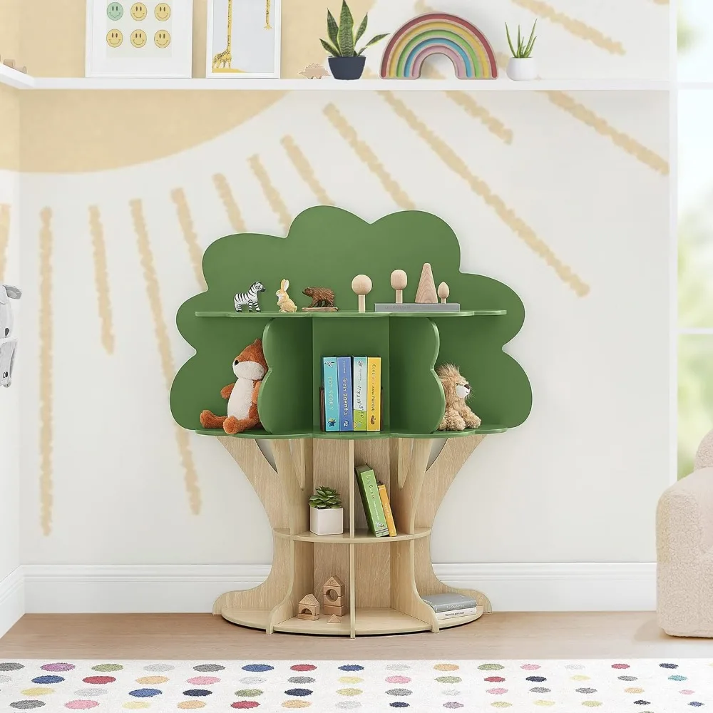 Delta Children Tree Bookcase-Greenguard Gold Certified, Fern Green/Crafted Natural