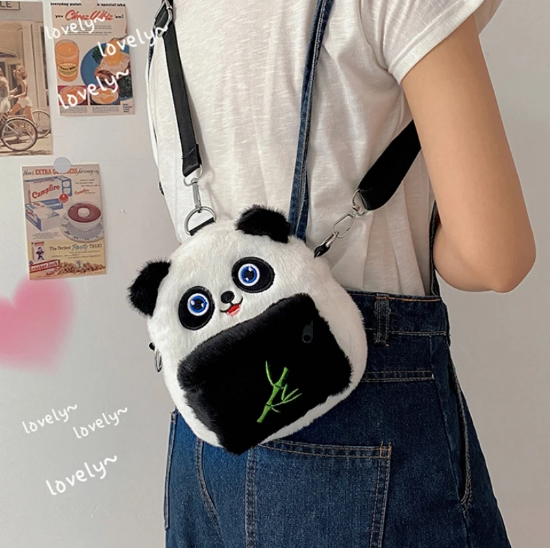 Personalized Cute Cartoon Plush Giant Panda Crossbody Bag Customized Embroidered Name One Shoulder Bag Doll Backpack Girl Gift 3