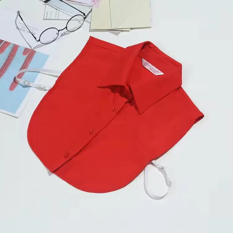 Damen-Kragen zum Vordereinbinden, weiß, bestickt, mit Perlen, klassischer Stehkragen, abnehmbarer Kragen, Vintage-Druck, Spitzen-Halbhemd – Detail 4