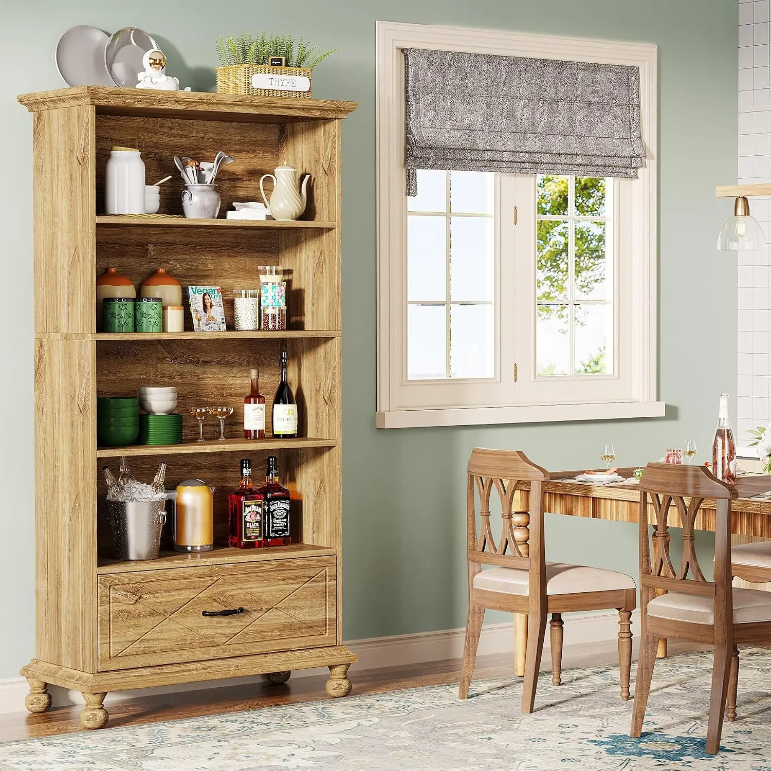 6-Tier Bookcase with Drawer 5