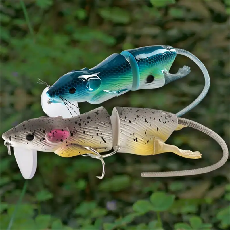 Hunthouse Swimbait Mouse Fishing Lure Artificial Plastic Floating Surface  85mm/17g Wobbler Bionic Rat Baits For Pike Bass Tackle