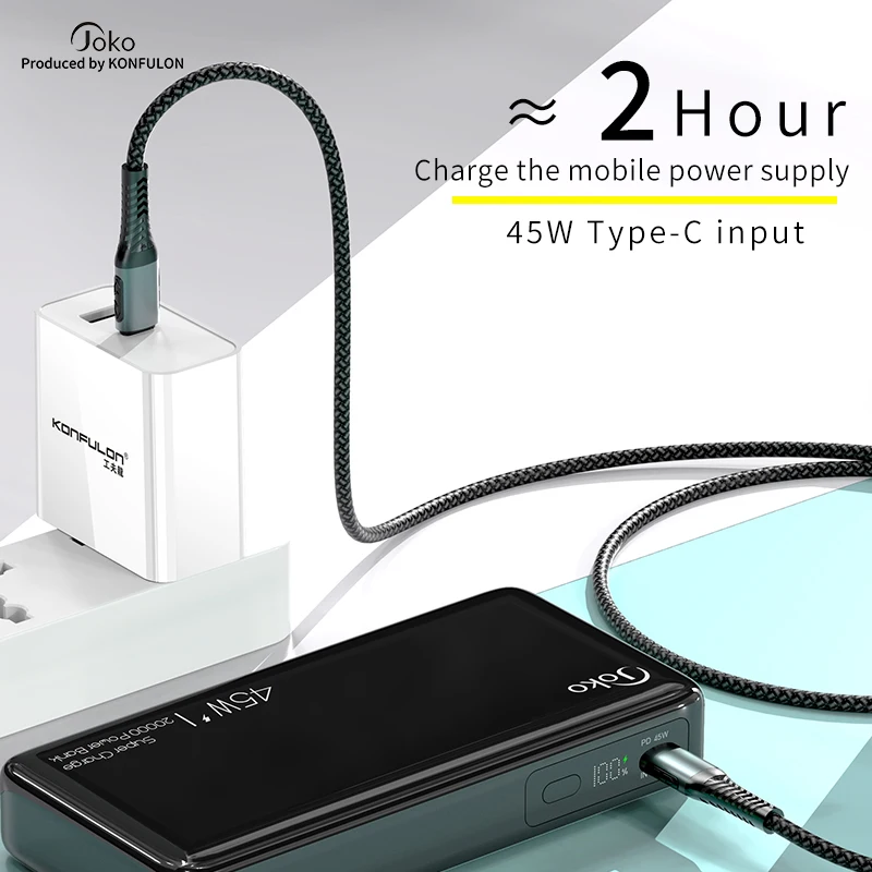 

Power Bank 45W Fast Charge 20000mAh Powerful External Auxiliary Battery Portable Small Size Powerbank for Xiaomi 13 iPhone 14