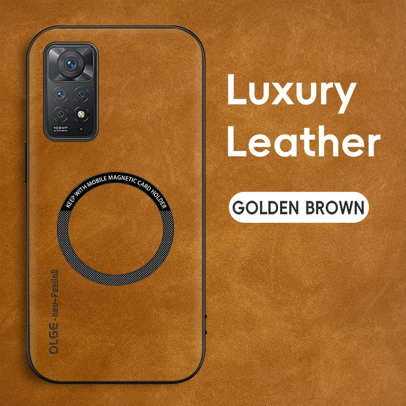 Magnetic Retro Leather Soft Case | Wireless Charging Phone Cover
