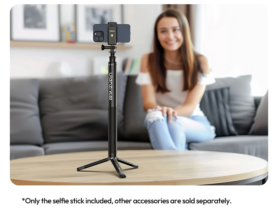 Carbon Fiber Selfie Stick Light-weight Selfie Stick Extension Rod for Gopro Smar