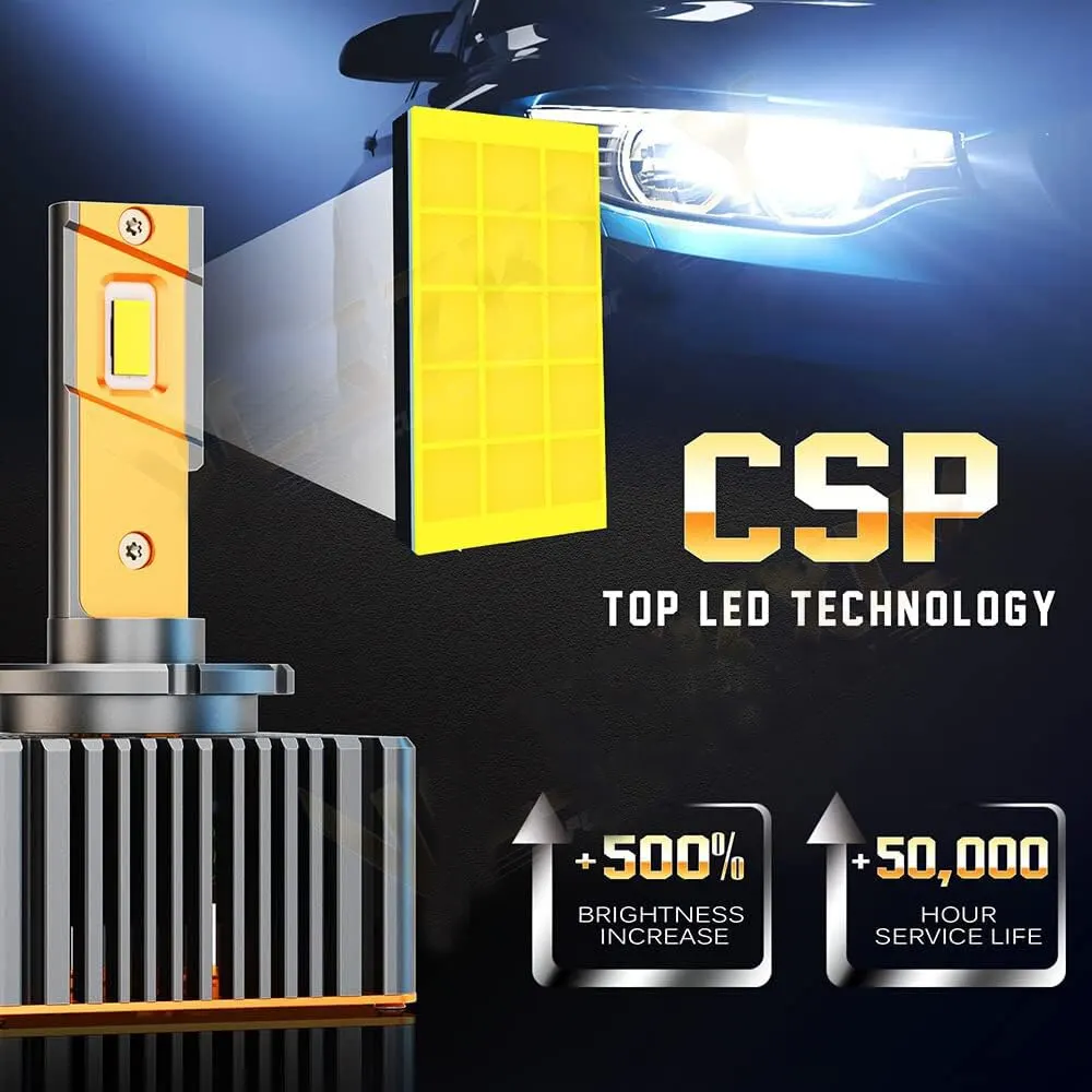 Roadsun D1S LED Headlight Bulbs 6000K Cool White 500% Brighter D4S D3S D2S LED Bulb Error Free Xenon Headlights Replacement led car lights,led lights,led bulbs,led headlights,led car headlights,car headlamps,hid headlight bulbs