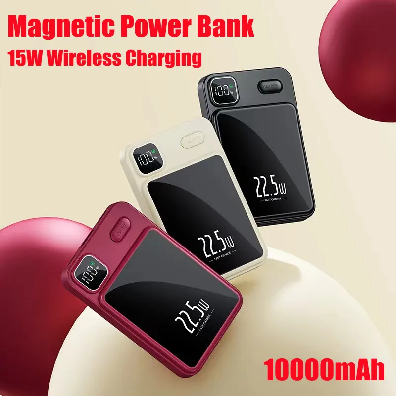 Magnetic Power Bank 22.5W Carica Super Veloce Per Xiaomi Samsung Macsafe Batteria Esterna Caricabatterie Portatile Batteria Ausiliaria