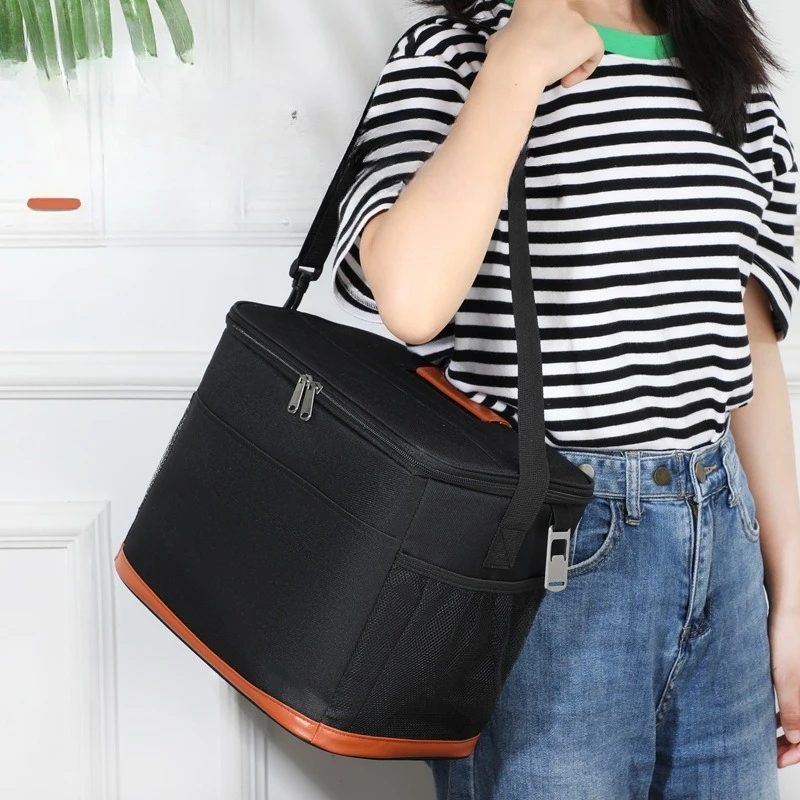 Thick Oxford Fabric Picnic Lunch Bag Large Capacity Insulated Cooler Tote Leak-Proof Thermal Bag for Outdoor Camping and Daily