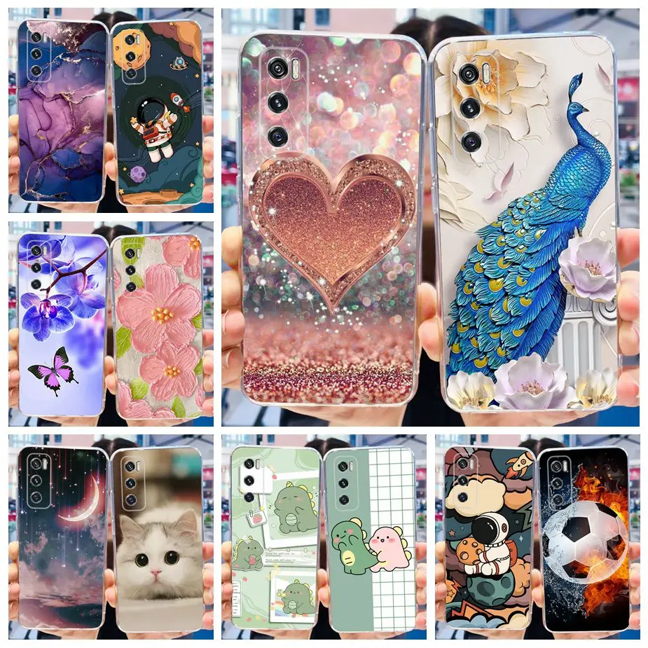 Stylish Painted Clear Silicone Phone Case with Soft Bumper