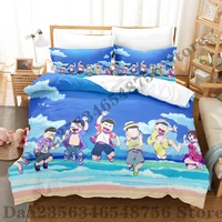 2024 Osomatsu San Bedding Set Single Twin Full Queen King Size Bed Set Adult Kid Bedroom Duvetcover Sets 3D Anime Bed Sheet Set 1