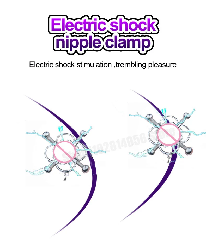 Strongest Electro Shock Bdsm Nipple Clamps Stimulator Flower Shape Metal Breast Pussy Clitoris Clips Massager Sex Toys for Women electro sex toys electric sex toys