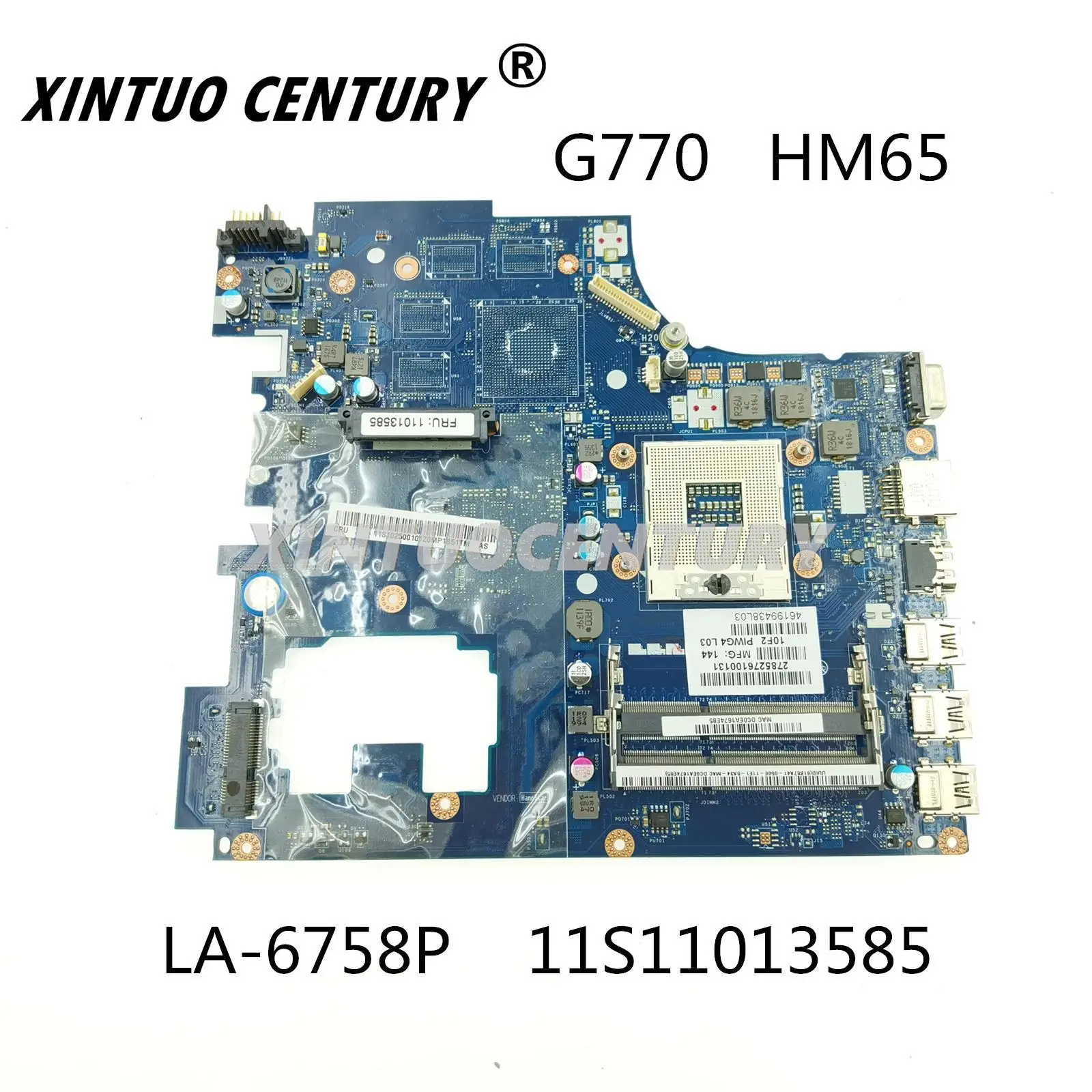 

Материнская плата LA-6758P 11s110135 85 11S102001066 REV: 1,0 для ноутбука Lenovo IdeaPad G770 Y770, HM65, 100% DDR3