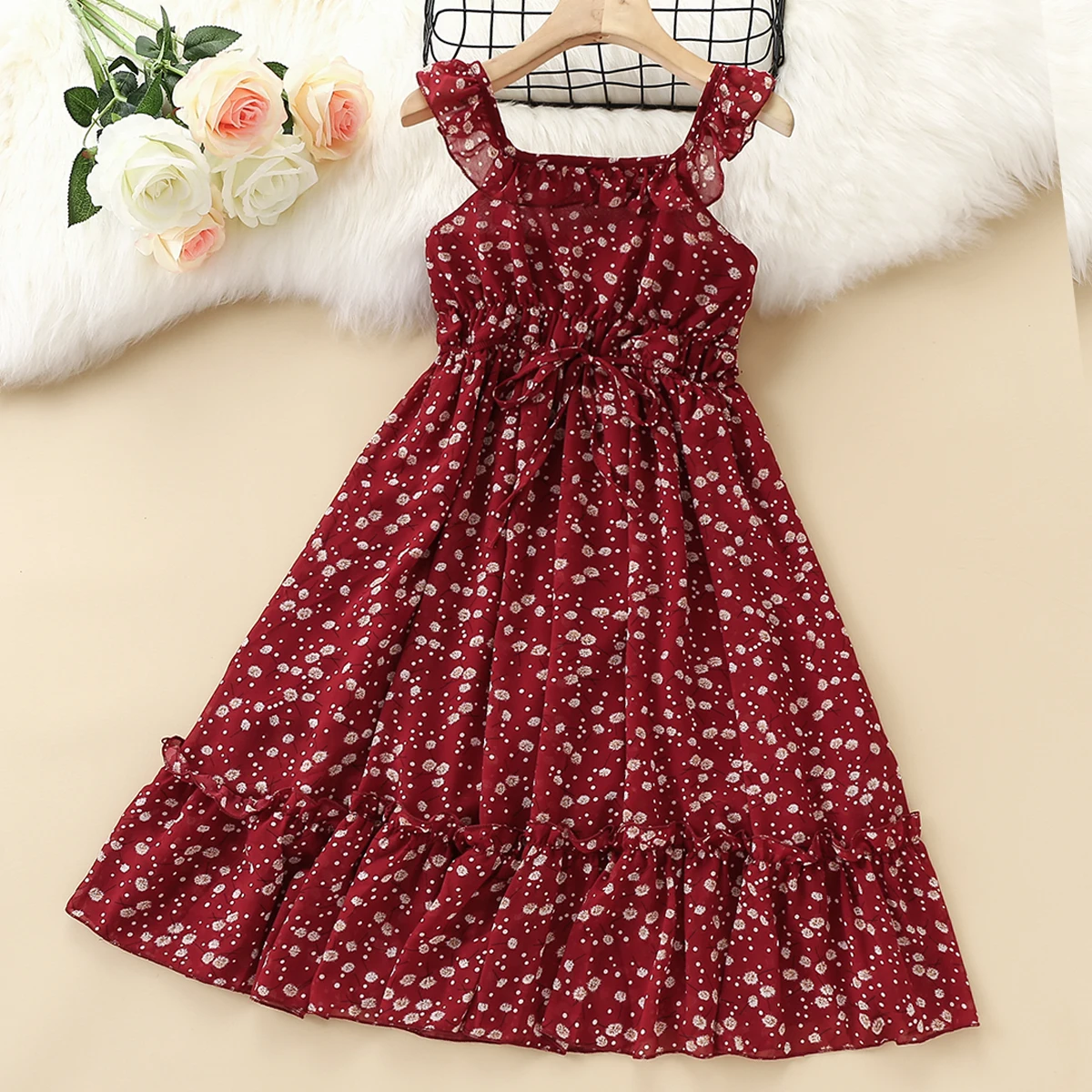 

Summer Baby Girl Beach Long Dresses for Kids Chiffon Outfits Sleeveless Teenagers Costumes Princess Girls Clothes 5 7 9 11 Years