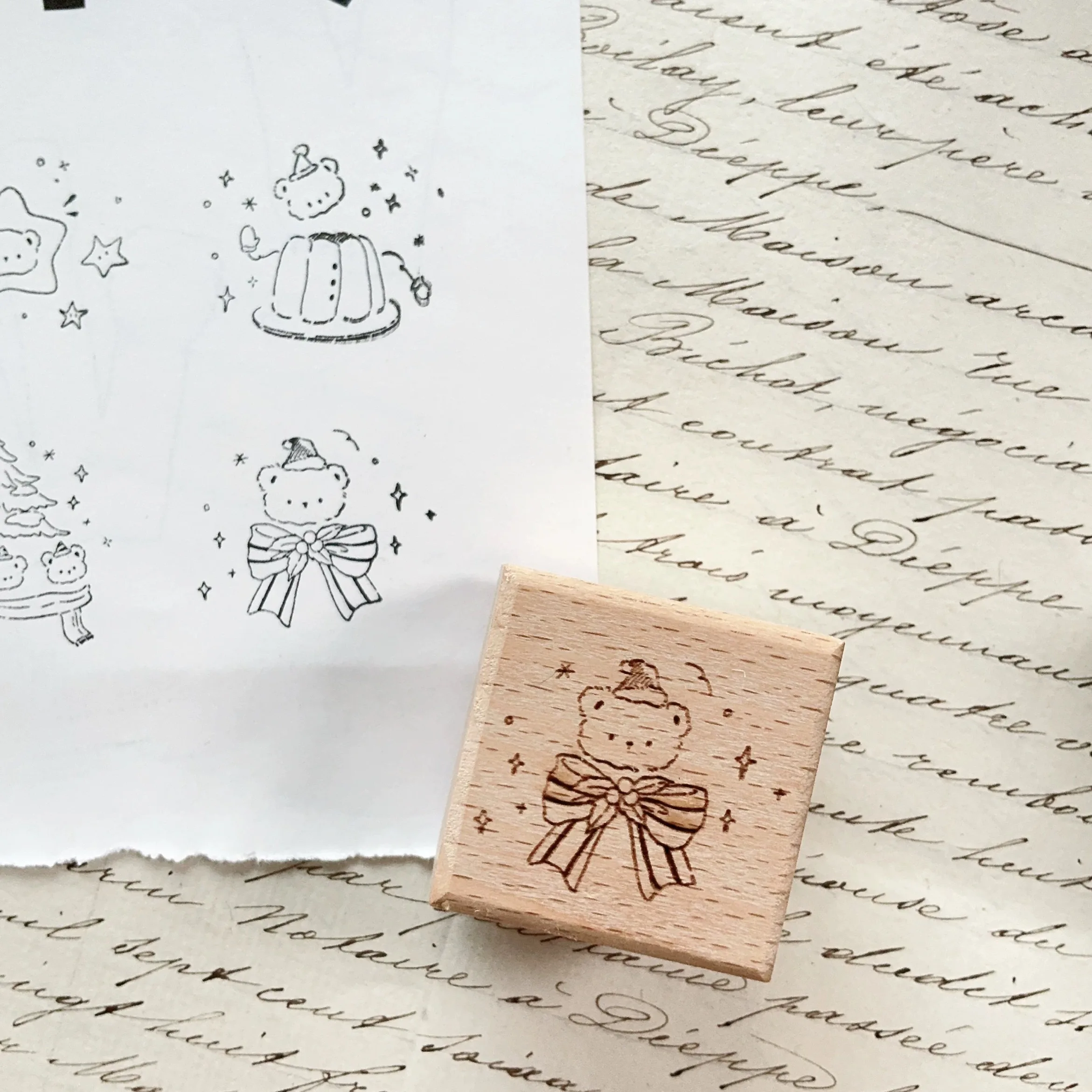 Vintage schöne Schneebär Holzstempel für DIY Scrapbooking Fotoalbum Kartenherstellung – Detail 3