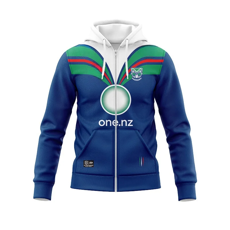ANZAC hooded zip-up Warriors home and away Aboriginal traditional training rugby jersey
