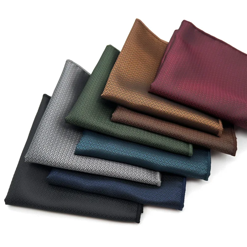 Nouveau élégant couleur unie foncé à motifs poche carré hommes Gentleman formel noir mouchoir affaires mariage fête costume Hanky