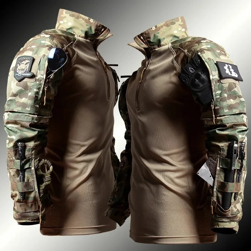 Combat Uniform Suit Men Tactical Hiking Frog Suit 2 Pieces