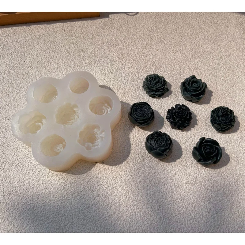 

DIY Flower Rose Peony Silicone Mold 7in1 Peony Candle Silicone Mold Handmade Soap Gypsum Moulds Chocolate Cake Tool
