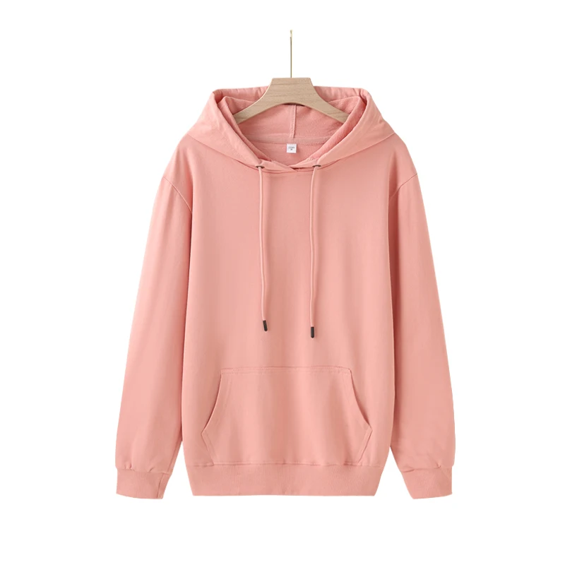 Spring And Autumn New Style Long Sleeve Solid Color Terry Cotton Hoodie For Men And Women With Loose Casual Couple Costume Top